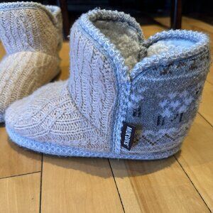 Muk Luks Slippers Leigh Style - Pink/Grey Size 5-6